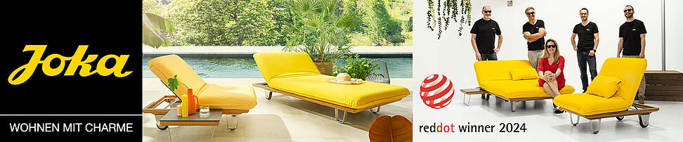 Red Dot Winner 2024: JOKA Butterfly Sunbed – Designklassiker als Luxus-Sonnenliege / Design-Gartenliege – hochwertige Outdoorliege