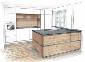 Leistungen woodendesign Küchenplanung Planungsentwurf