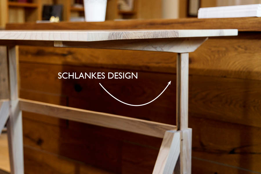 höhenverstellbarer Tisch Gesellenstück Tischlergesellen Aktuelles Möbeltischler woodendesign Möbelmanufaktur Hamburg