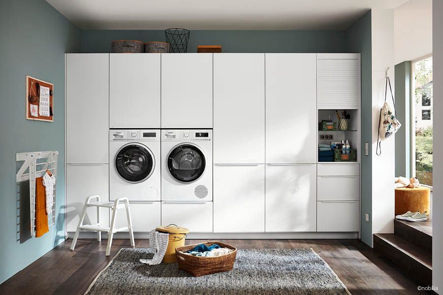 aufgeräumt & kompakt | Waschraum, Hauswirtschaftsraum, Wäschekammer - maßgefertigt eingerichtet | Aktuelles – Trends – News im Juni 2025 | Möbeltischlerei woodendesign | Tischlerei Möbeltischler Möbelmanufaktur Hamburg