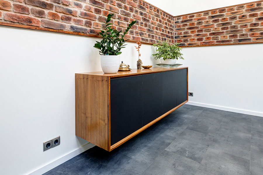 Objektmöbel für Büro, Büromöbel & Businessmöbel - Hängeregal / Sideboard mit verdeckten Schubladen - Möbeltischlerei woodendesign feine Möbel aus Hamburg