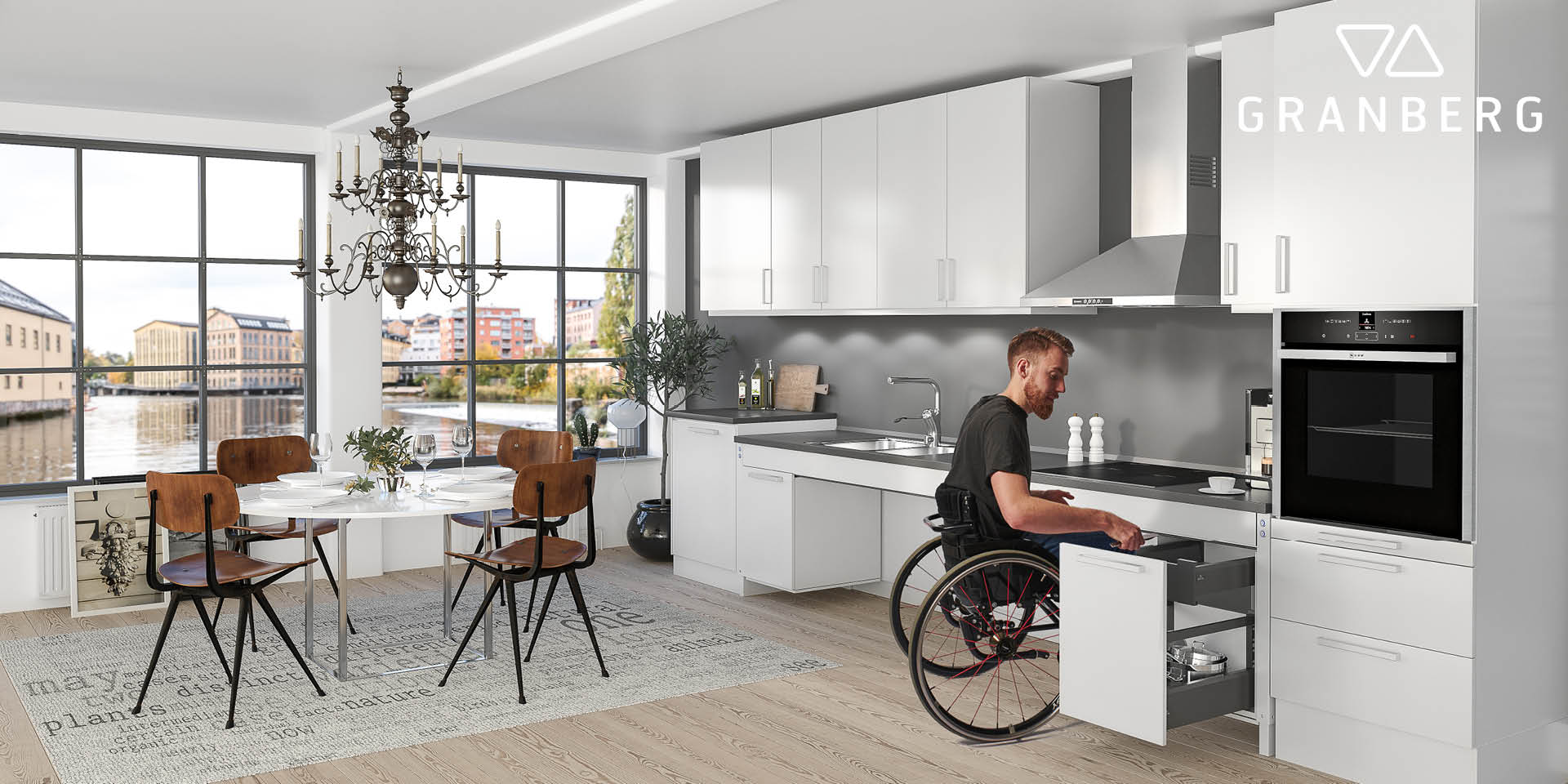 Barrierefreie Küchen ✓ barrierefreie Einbauschränke mit Garderobenlift ✓ barrierefreie Badezimmermöbel ✓ bei der Möbeltischlerei woodendesign in Hamburg