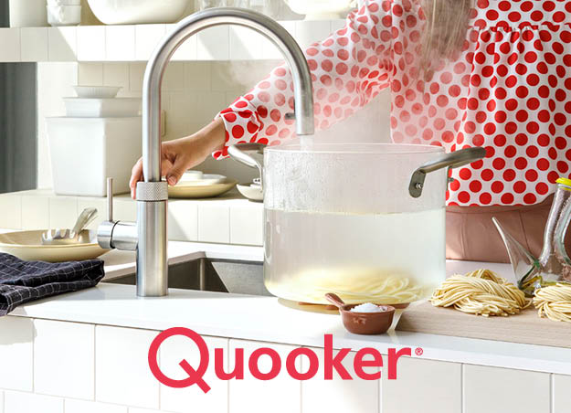 Quooker-Produkte in den Küchen der Möbeltischlerei woodendesign feine Möbel aus Hamburg