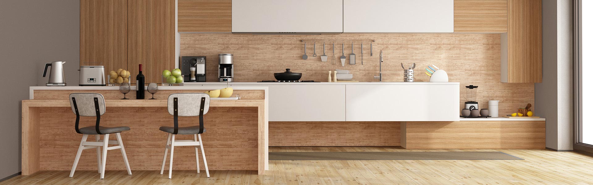 moderne Küche nach Maß mit hellem Holz woodendesign feine Möbel Tischler Möbeltischler Möbeltischlerei Hamburg