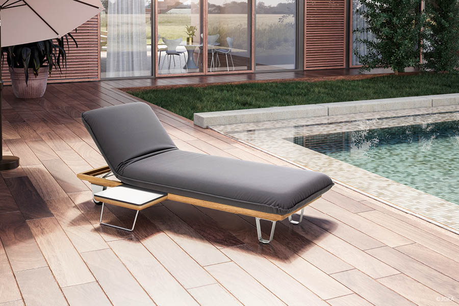 JOKA Butterfly Sunbed small – Relaxposition mit Suntable – Design-Gartenliege / Luxus-Sonnenliege für Terrasse, Garten, Poolbereich